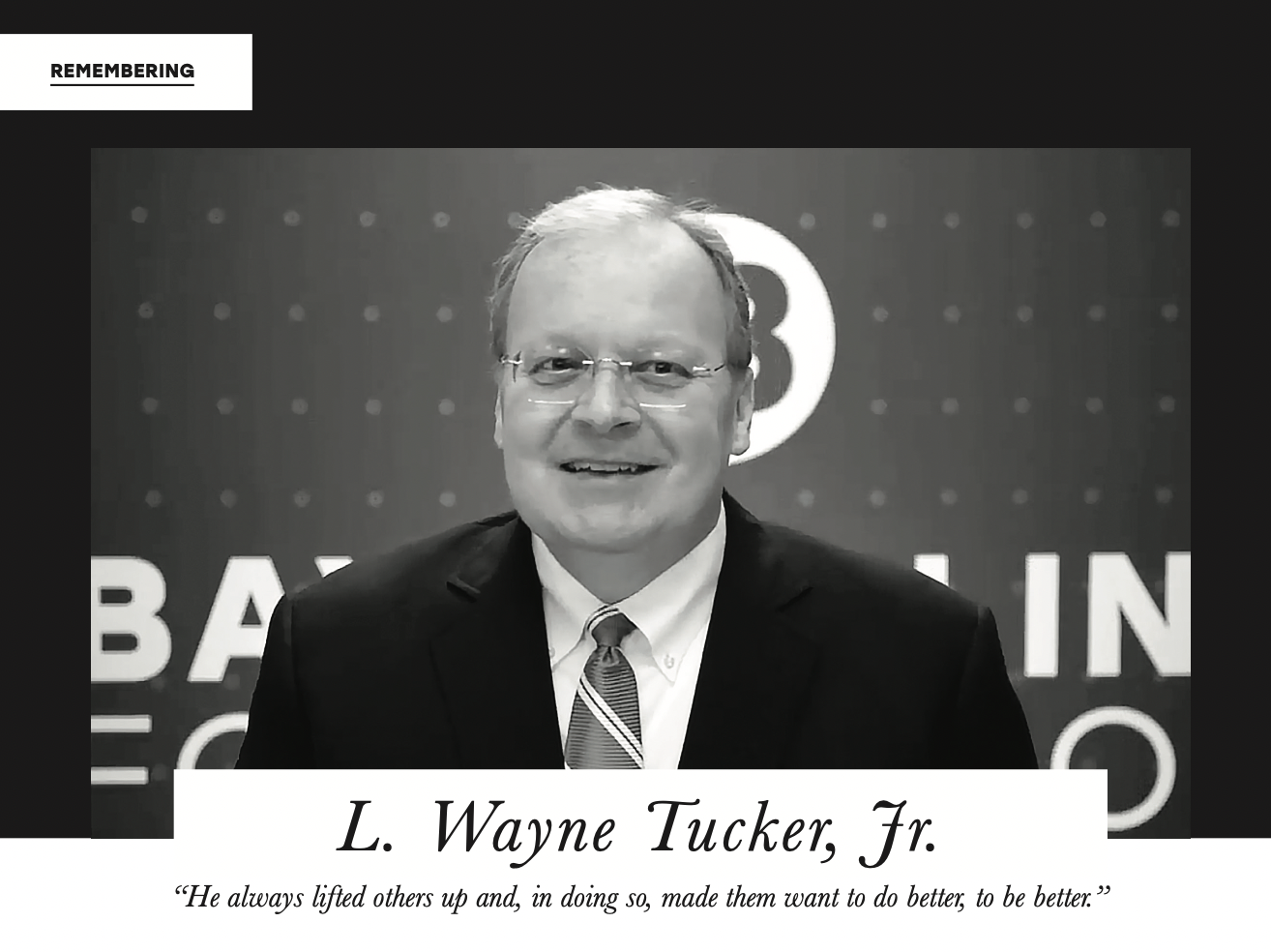 Remembering L. Wayne Tucker, Jr. Baylor Line