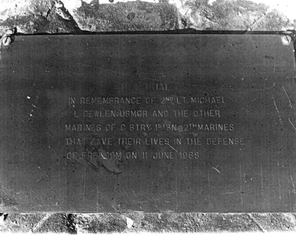 The plaque in memoriam of Mike Dewlen at the Vietnam Veterans Memorial in Washington, DC.